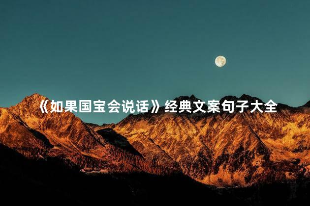 《如果国宝会说话》经典文案句子大全 如果国宝会说话有哪些国宝